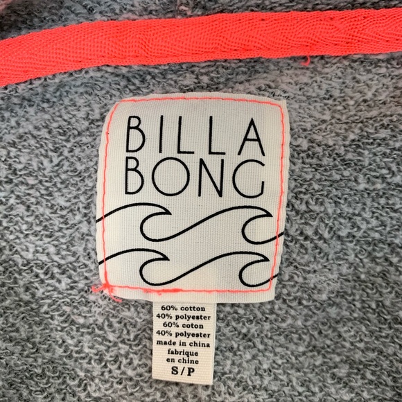 Billabong Hoodie Sweatshirt Small Gray Burnout - Picture 3 of 5